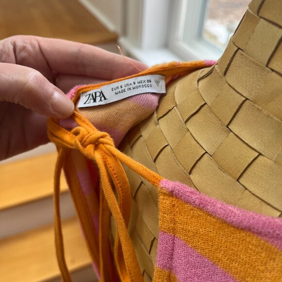 Zara Terry Cloth Pink & Orange Dress/Swim Sw - Picture 4 of 4